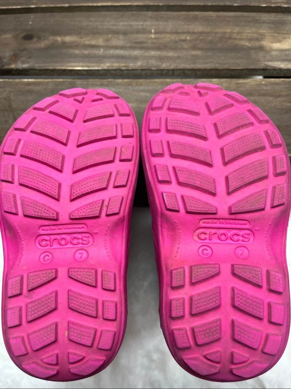 CROCS Kids Bright Pink Handle Rain Boots